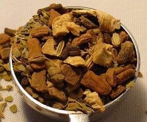 Dried mixed mushrooms in a bowl.
